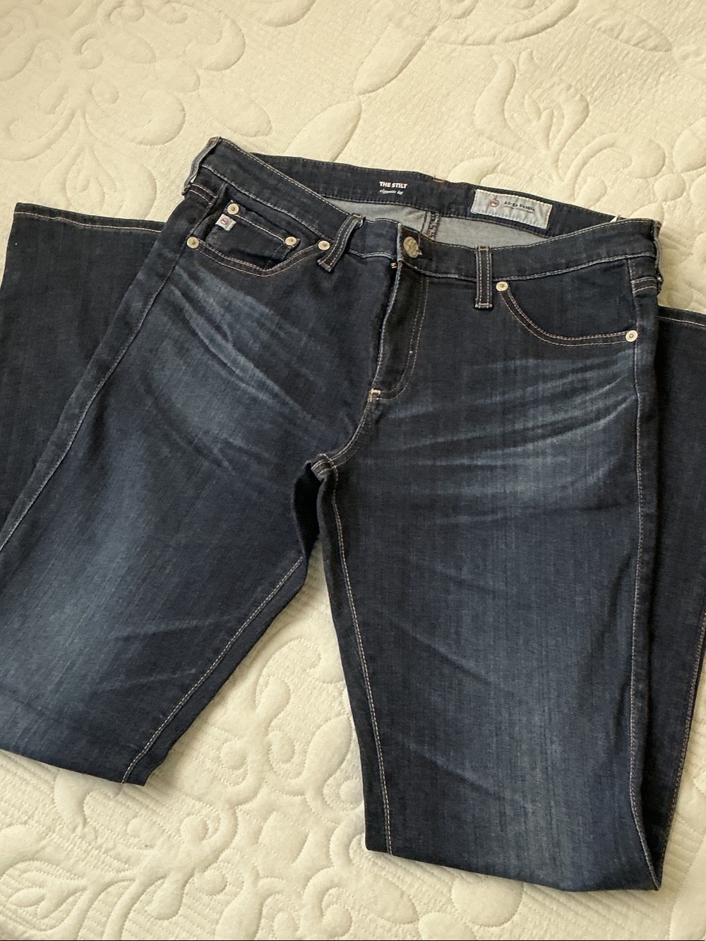 AG-ED Adriano Goldschmied "The Stilt" Cigarette Leg Dark Wash Slim Jeans
